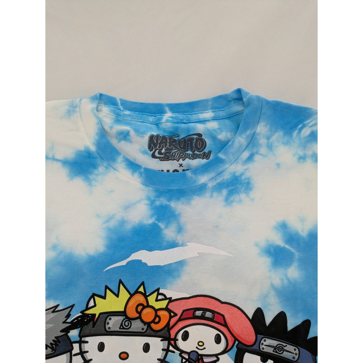 Naruto Shippuden X Hello Kitty And Friends Group Tie-Dye Anime T-Shirt Size M