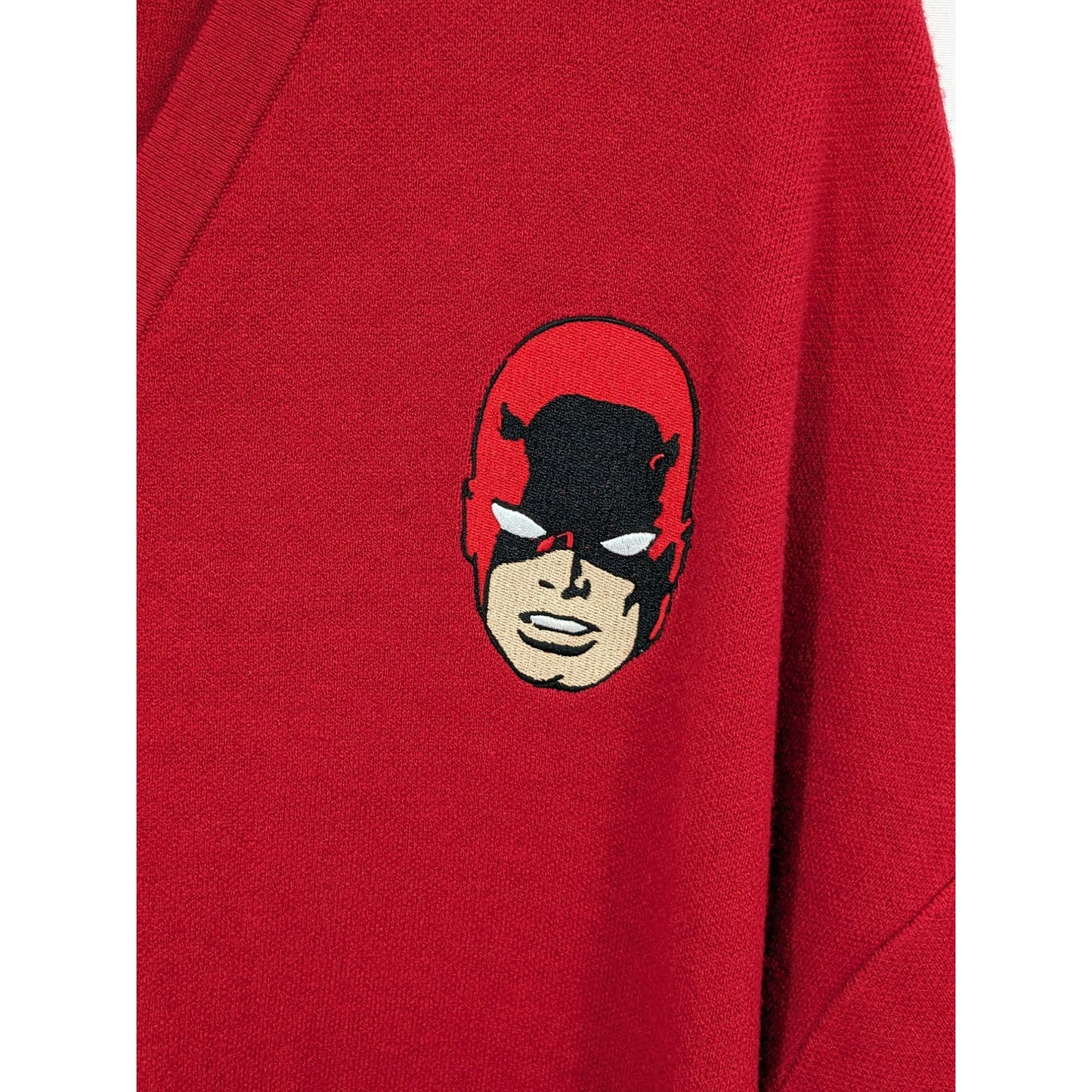 Marvel Daredevil Women Red Varsity Embroidery Daredevil Cardigan Size 2XL