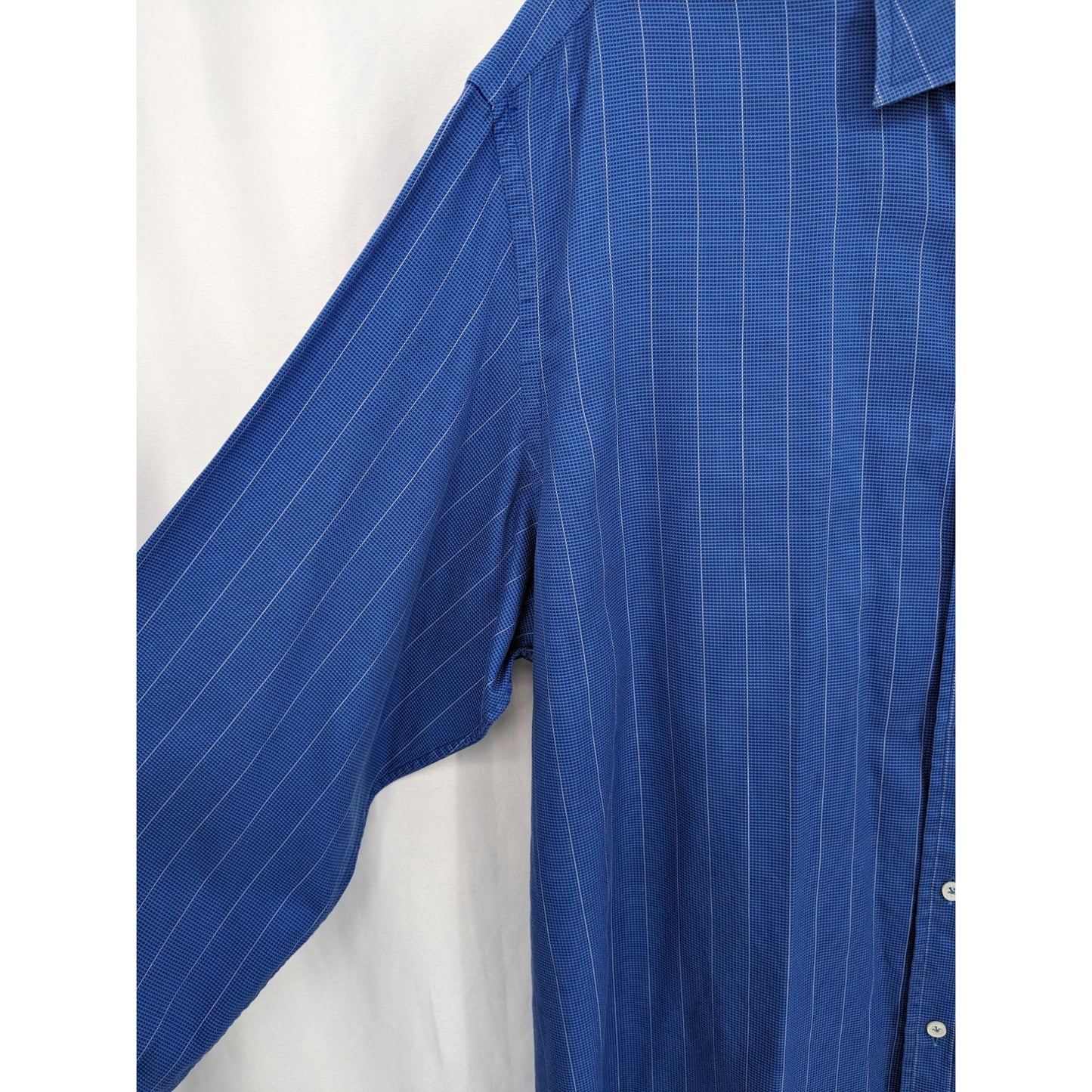 Truzzi Milano dal 1890 Men Blue Striped Button-Up Long Sleeve Shirt Size 18/46