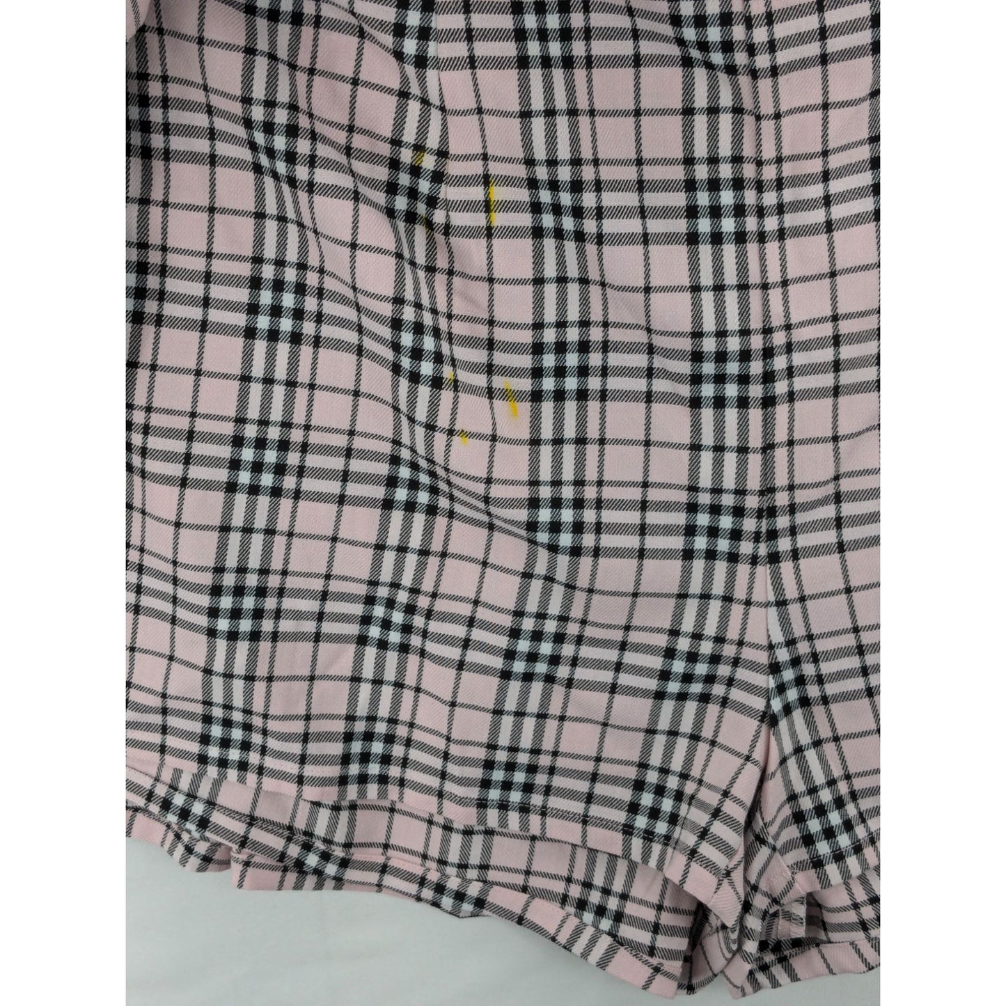 Disney Y2K Plaid Pleated Skort Soft Pink & Black Mini Women Size 2X Academia