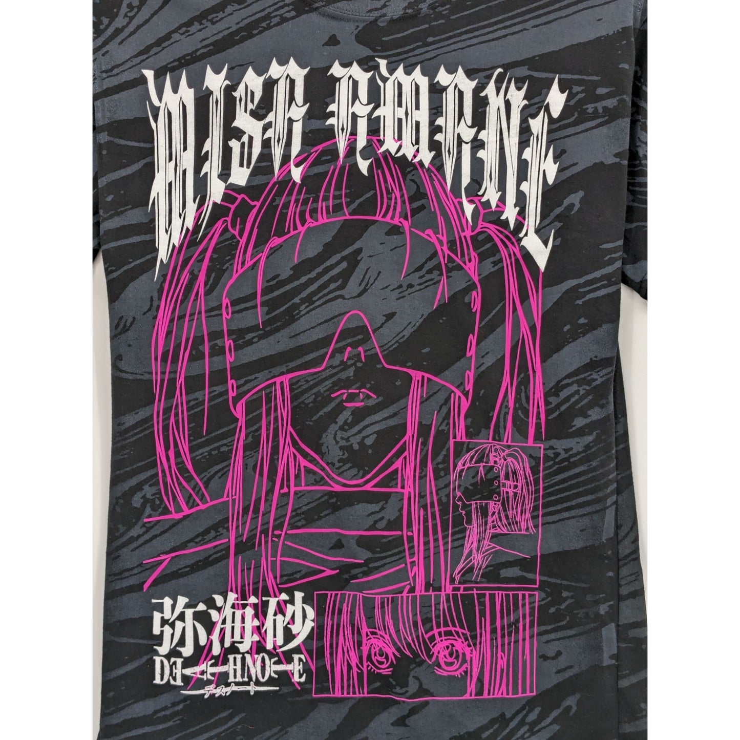 Death Note Misa Swirl Wash Boyfriend Black Pullover Short Sleeve T-Shirt Size L