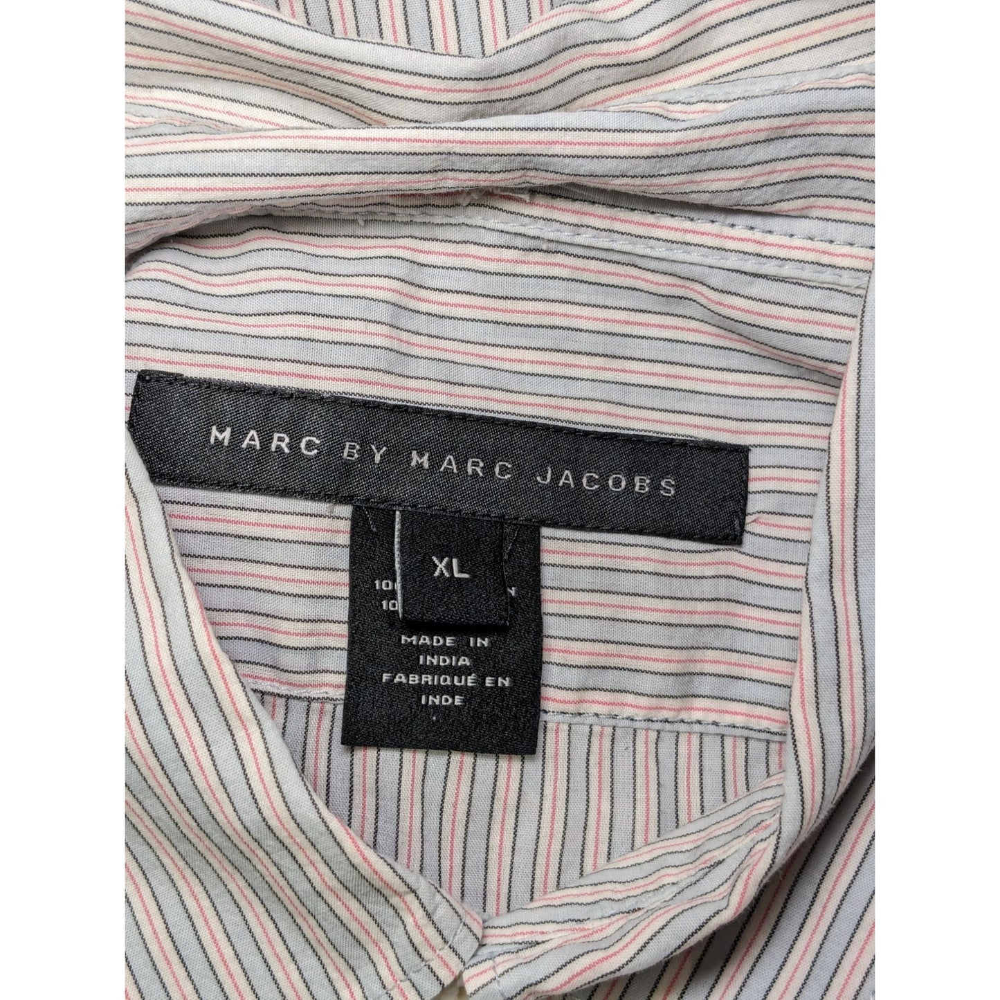 Marc By Marc Jacobs Men Pinstriped Long Sleeve Button-Up Dress Shirt Size XL