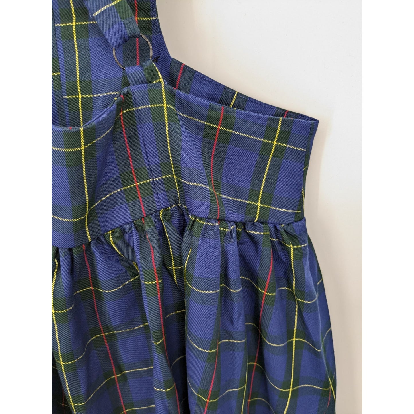 Hot topic Blue Plaid Bib Suspenders Academia Punk Preppy Women Skirtall Size L