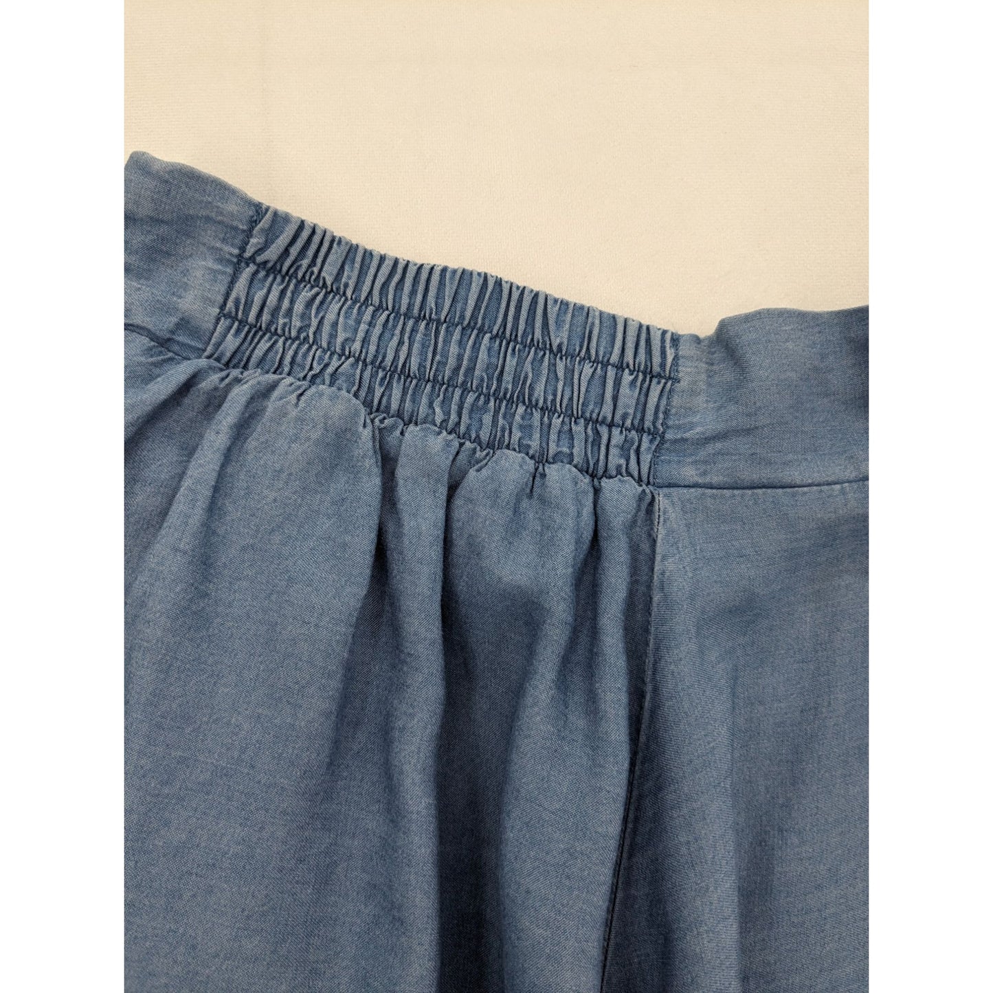 Torrid Blue Chambray Skirt Mini Skater Pull-on Coastal High Waist Women Size 12