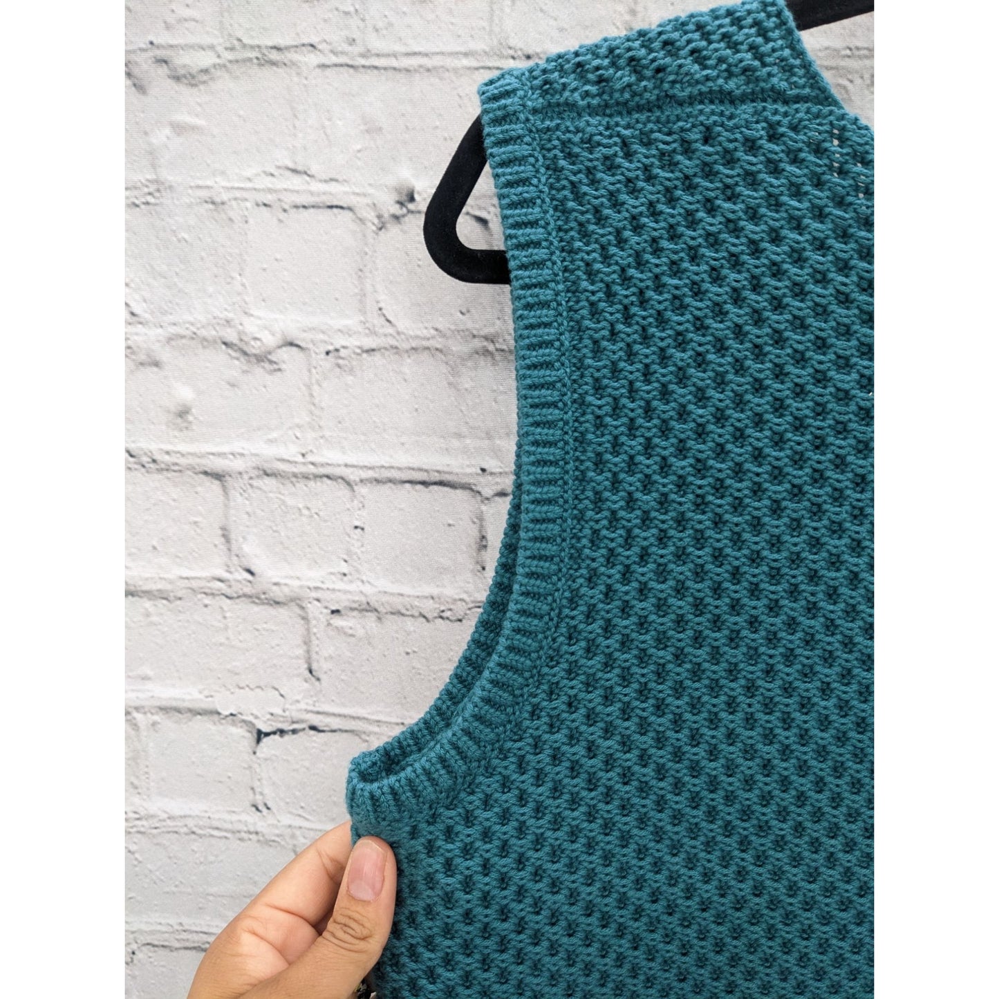 Carlisle Collection Women Teal Cable Knitted Sleeveless Sweater Size XXL - NEW