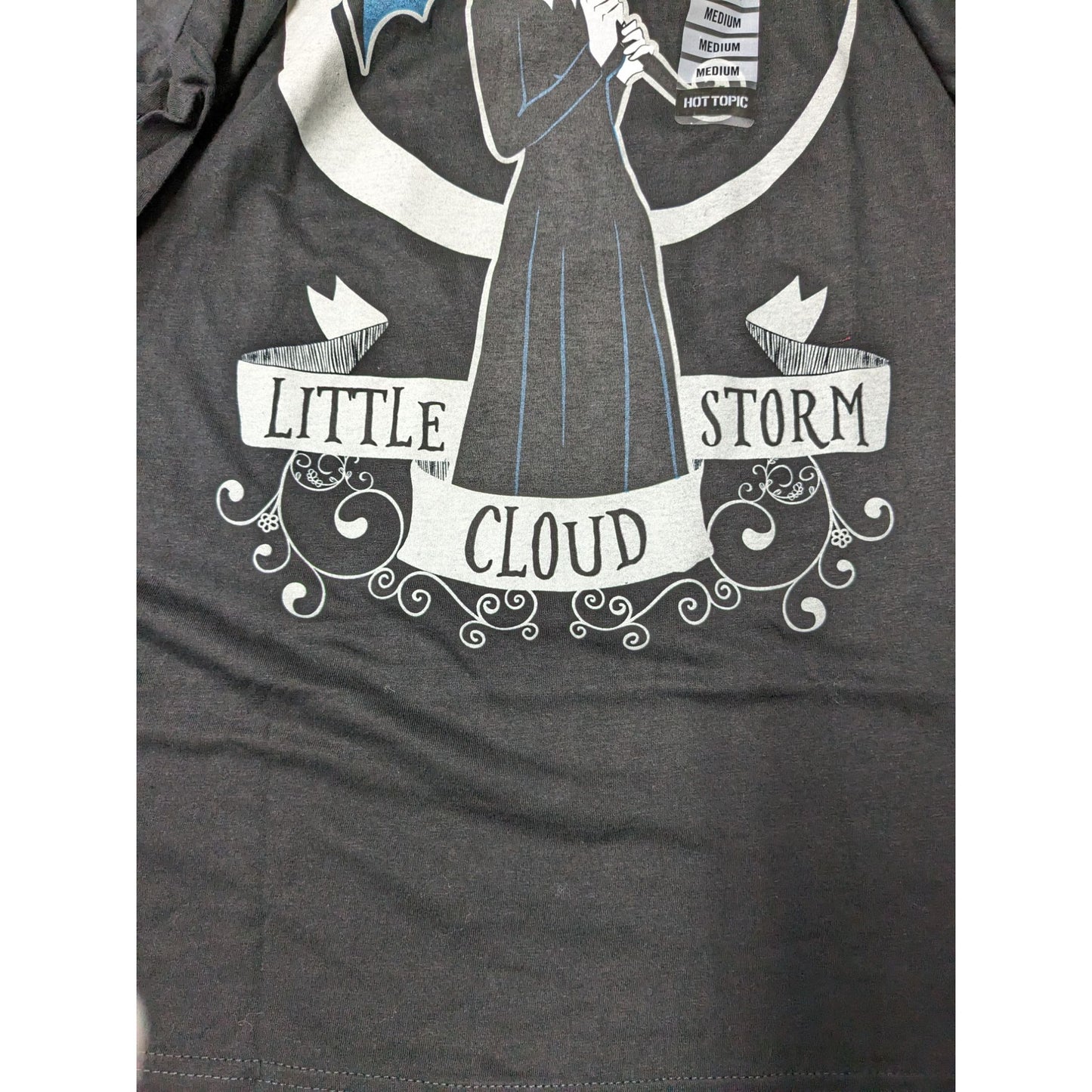 Hot Topic Adult Black Wednesday Little Cloud Storm Pullover T-Shirt Size M