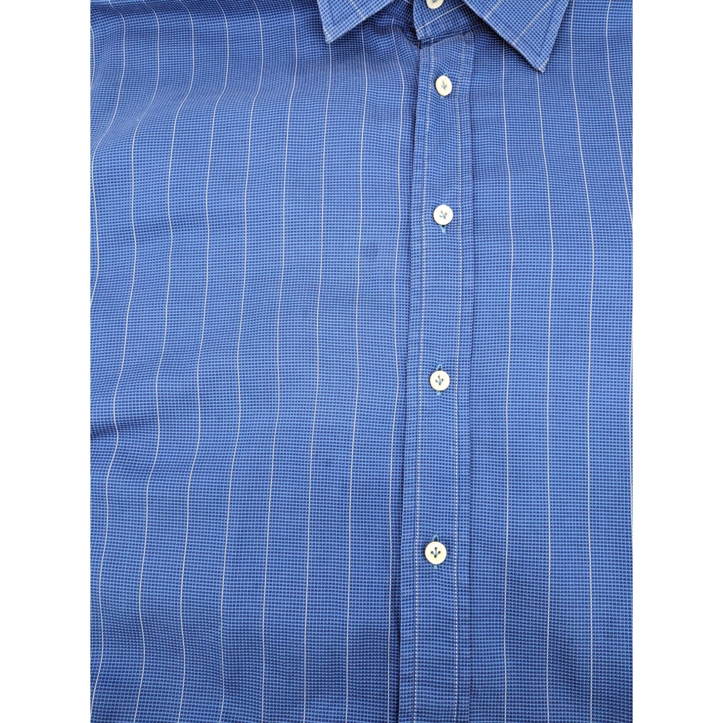 Truzzi Milano dal 1890 Men Blue Striped Button-Up Long Sleeve Shirt Size 18/46