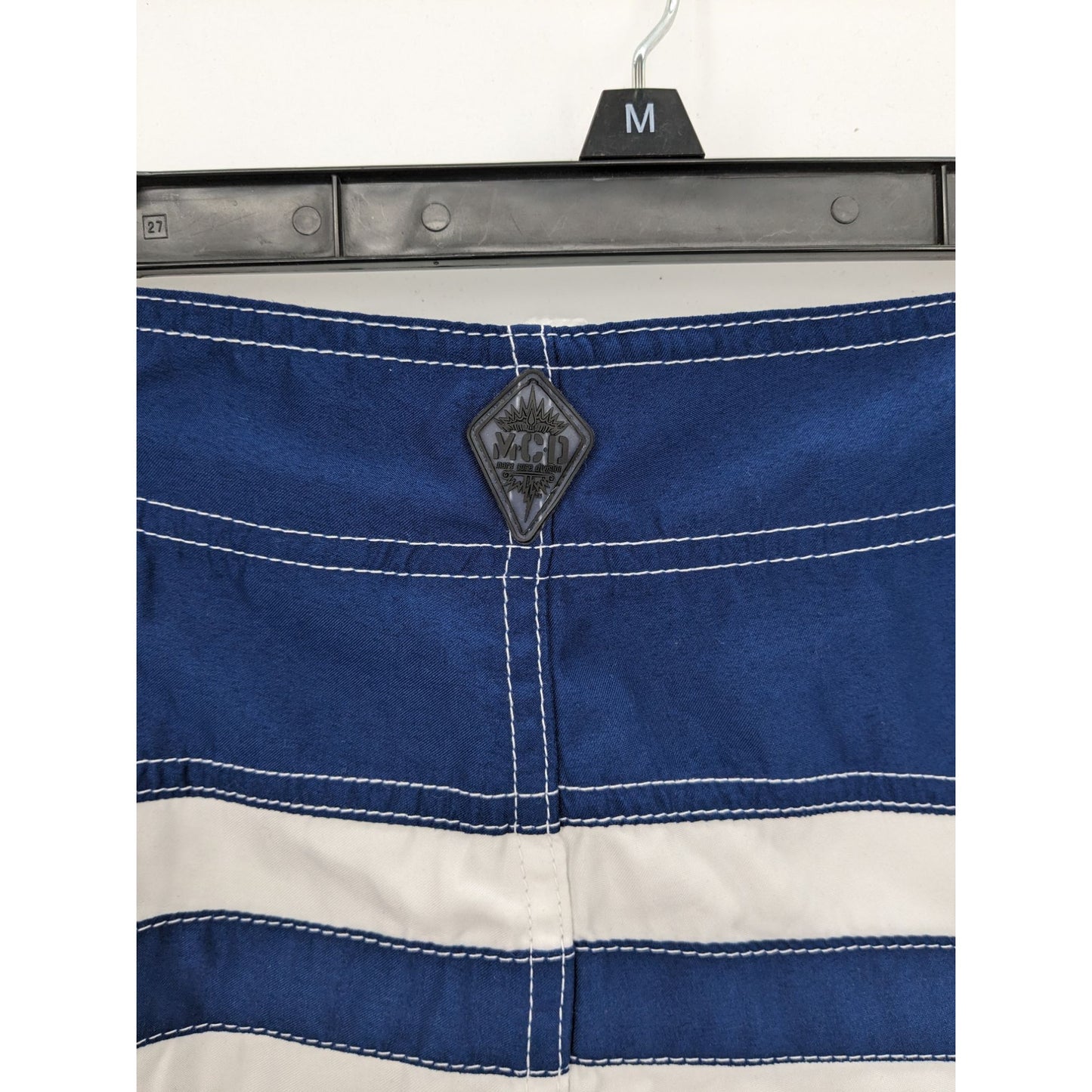 MCD Men Blue & White Drawstring Tie Cargo Pocket Swim Trunk Shorts Size 36