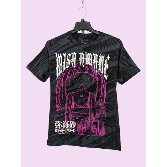 Death Note Misa Swirl Wash Boyfriend Black Pullover Short Sleeve T-Shirt Size L