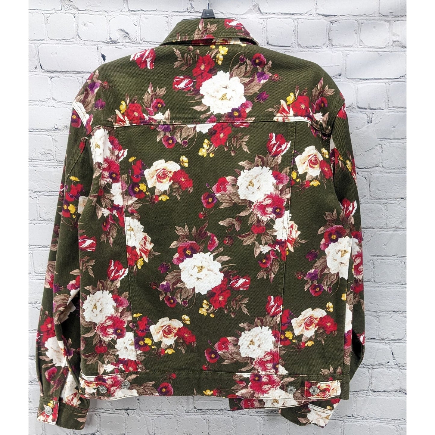 Forever 21 Premium Denim Oversized Floral Jacket