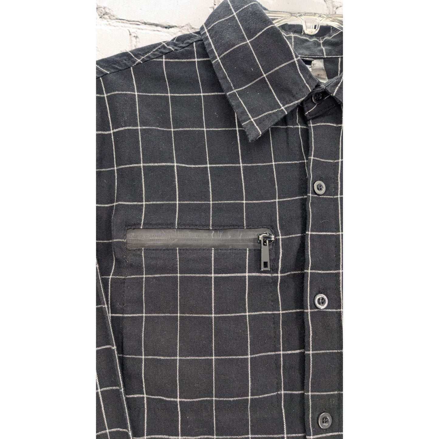 Killwinner Men's Long Sleeve Black Plaid Button Down Shirt Size M