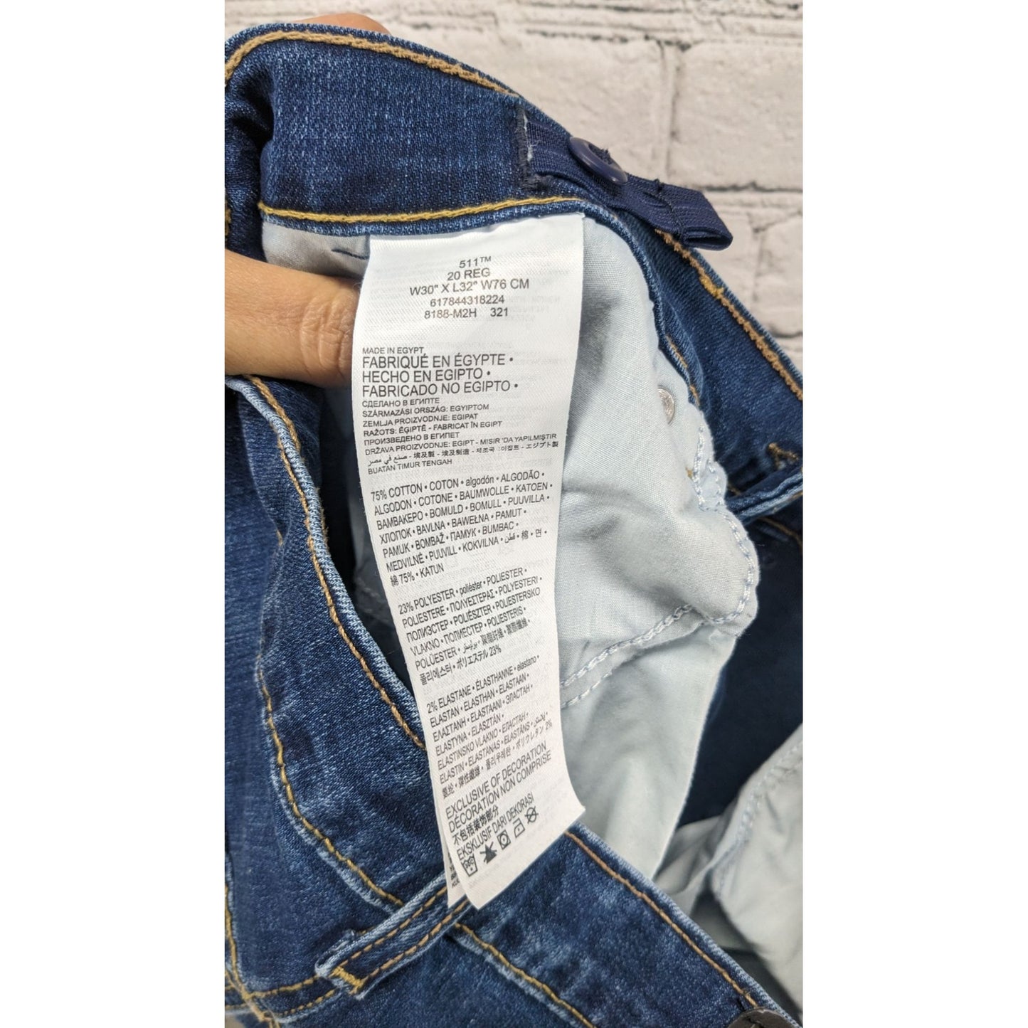 Levis Performance 511 Slim Distressed Denim Jeans Size 20R