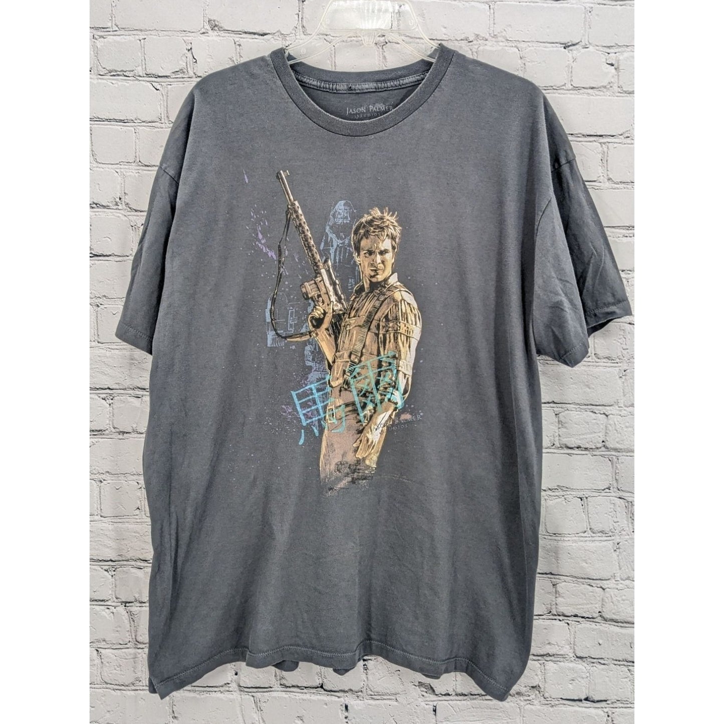 Sereni-Tee Men's Jason Palmer Studios Gray Graphic T-shirt Size 2XL