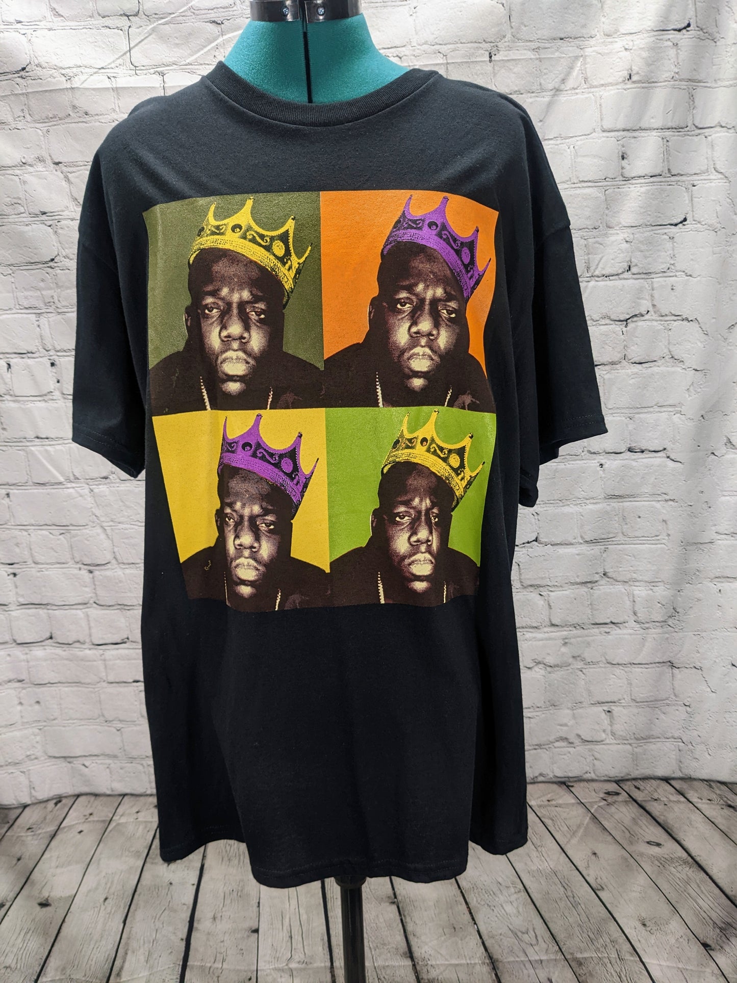 Notorious Biggie Art Crown Black T-shirt Size XL