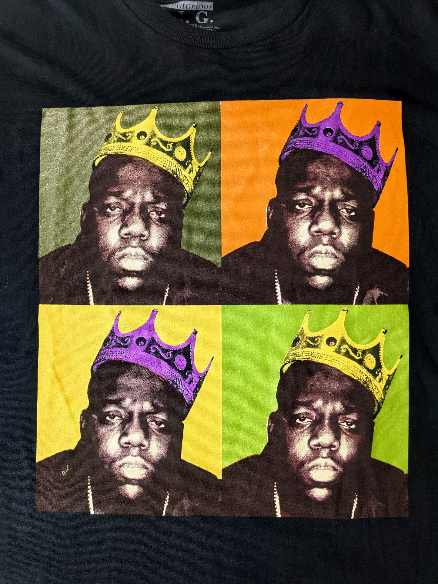 Notorious Biggie Art Crown Black T-shirt Size XL