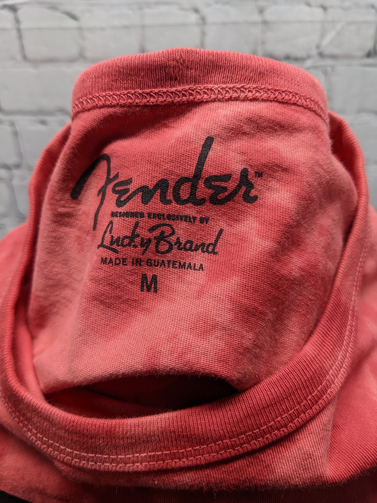 Lucky Brand Fender Red Tie Dye T-Shirt Size M