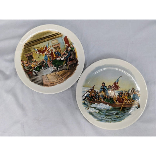 Pre-owned Decorative 2 set Plates - John Trumbull & Emanuel Leutze