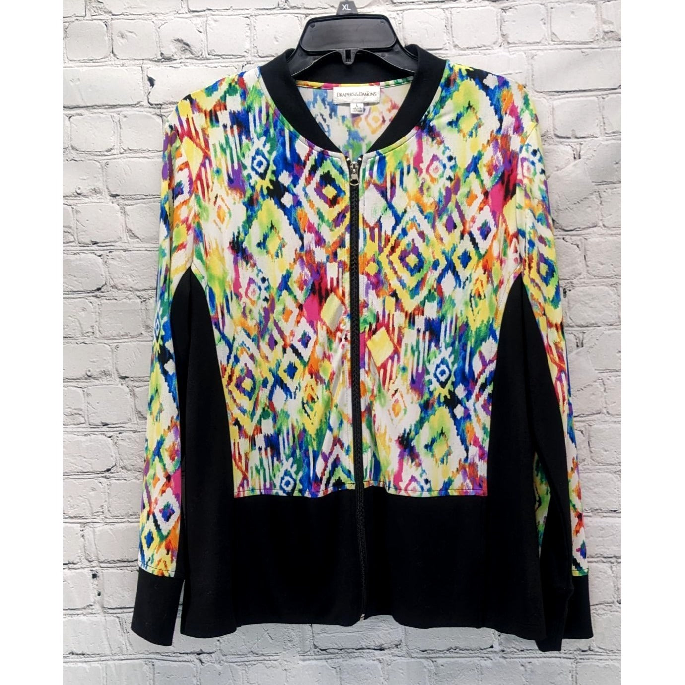 Draper's & Damon's Women's Multicolor Light Jacket Zip-Up Size L