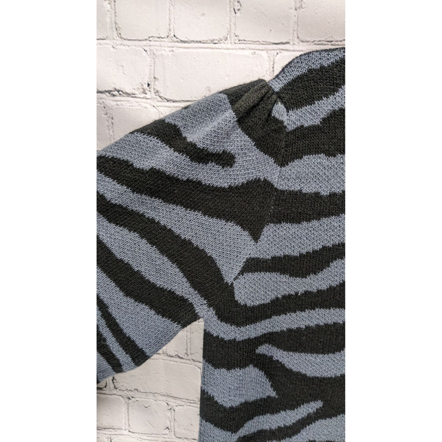 Time And True Gray & Black Zebra Print Sweater Dress Size L