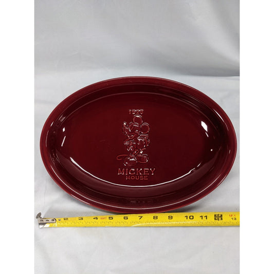 Pre-Owned Disney "Hickory Farms" Maroon Platter. "1928" Mickey Mouse