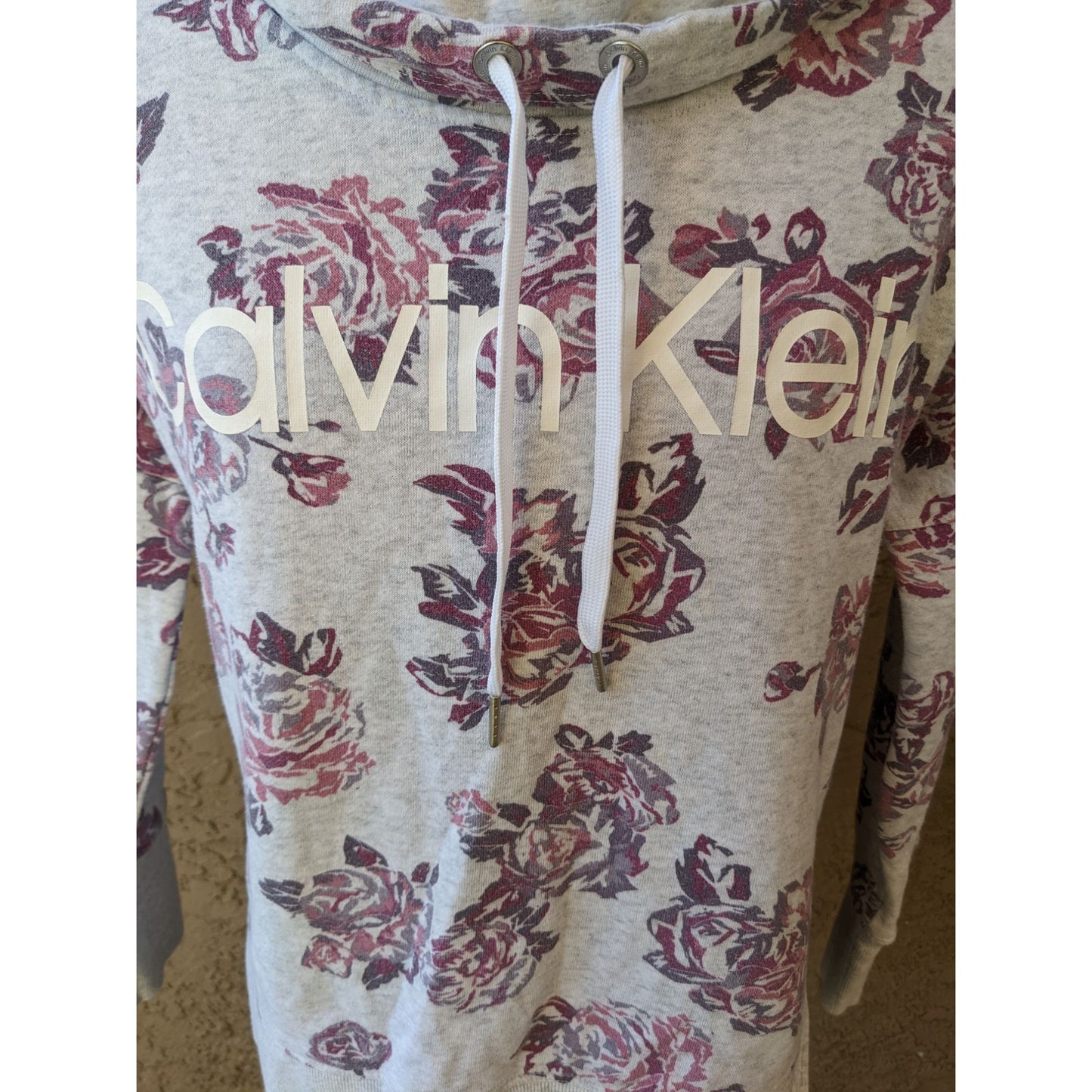 Women's Calvin Klein Floral Funnel Neck Pullover Sweater Size M