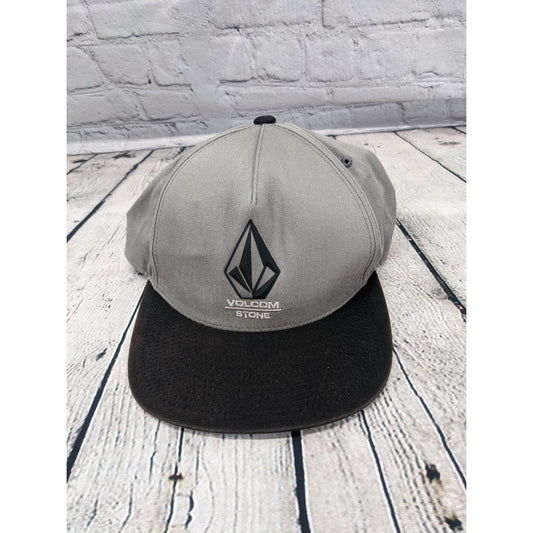 Men's Volcom Stone Gray and Black hat snapback pre-owned