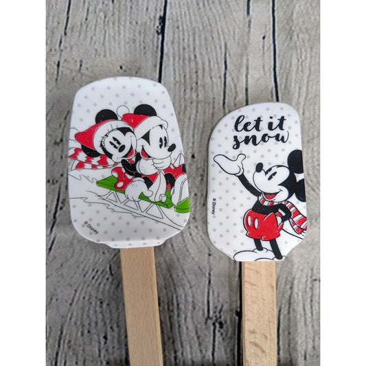 New Disney Mickey and Minnie Mouse Silicone Spatula & Spoon set