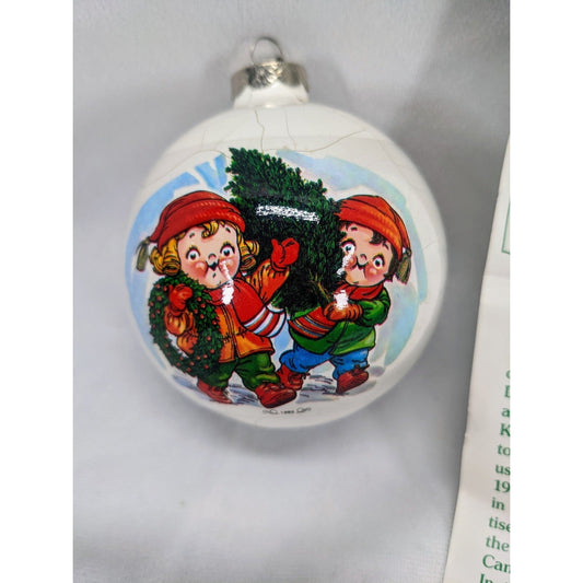 Pre-owned Vintage 1982 Campbell's Soup Kids Xmas Glass Ornament