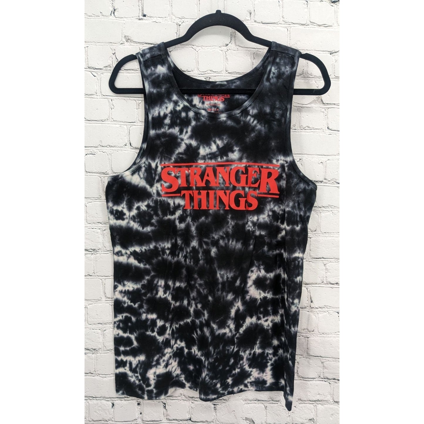 Stranger Things Logo Black & White Wash Tank Top Size S